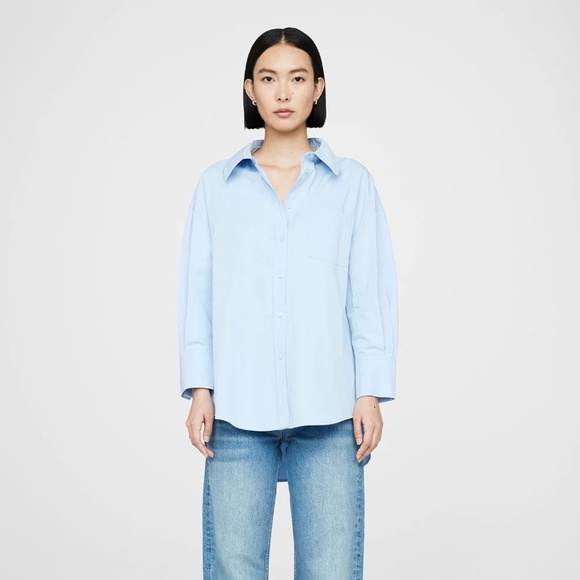 MIKA SHIRT (BLUE) - SIZE LARGE - ANINE BING - Picture 1 of 8